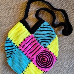 Handmade Sally Inspired Colorful Crochet Patchwork Bag - Halloween